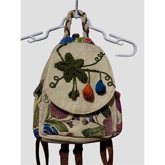 Artisan Handbags - Backpack Artisan Charm Double Shoulder Straps Multi Compartments Lightweight Can